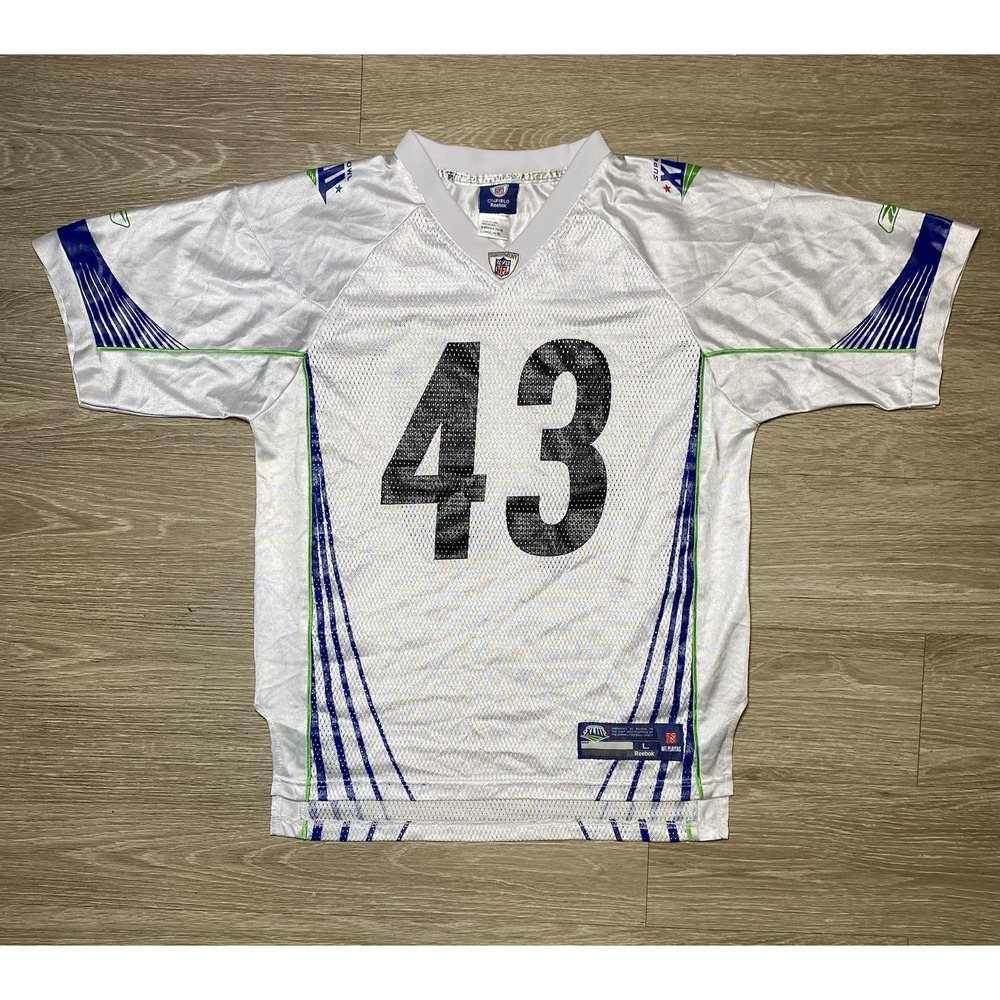 Authentic Reebok Pittsburgh Steelers Troy Polamalu #43 Super Bowl Jersey Youth L